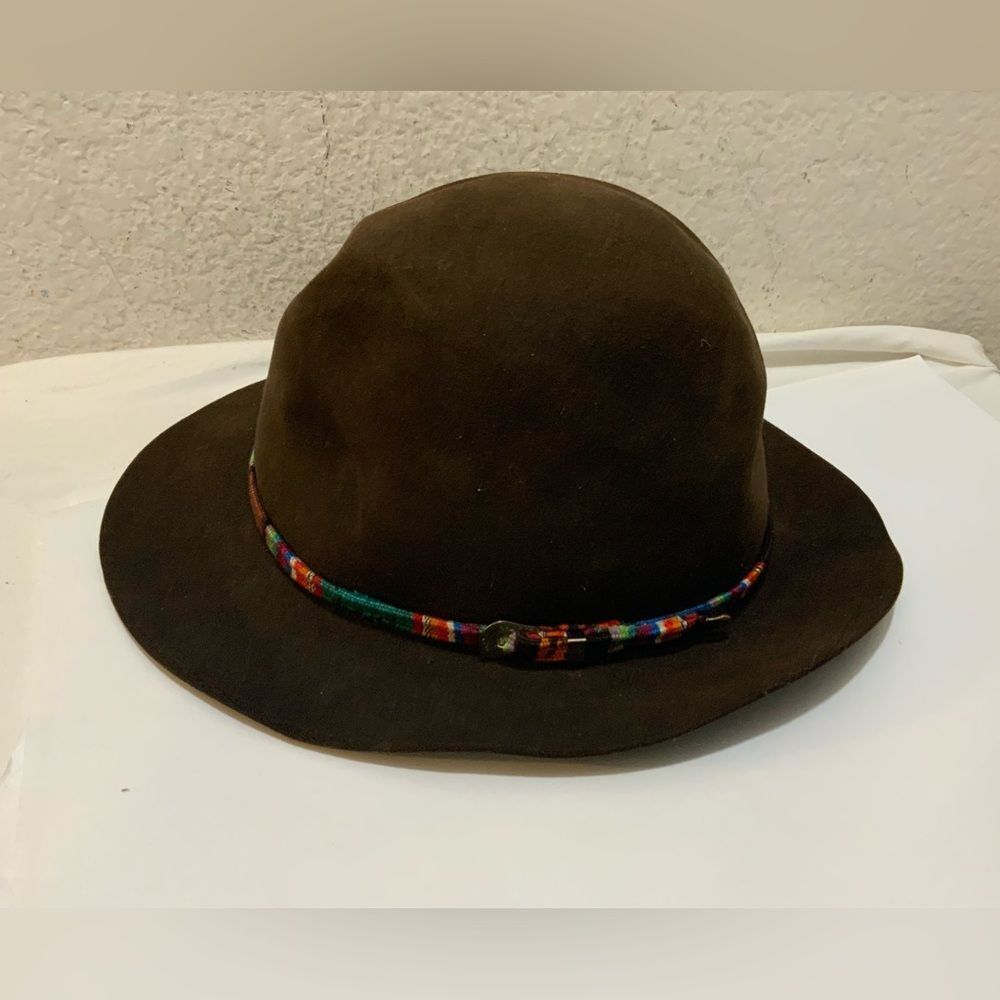 Vintage Biltmore Royal Fedora Hat Mens 7 1/8 Brown Leather